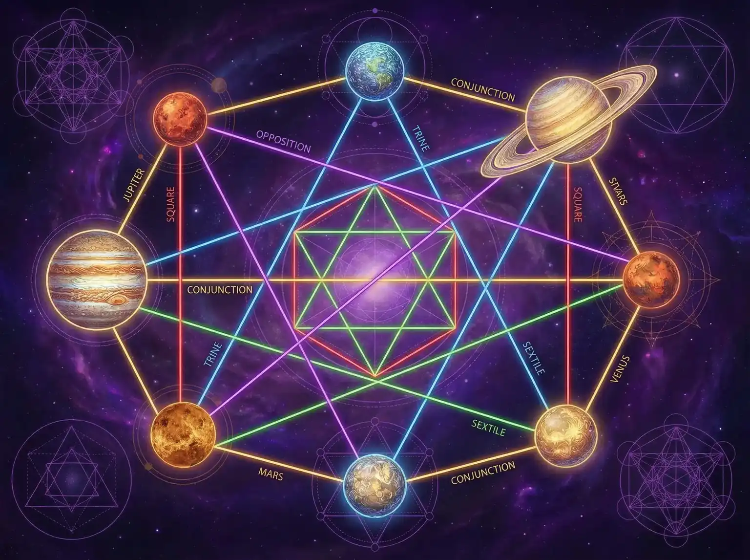 行星相位解读 - 可乐2金银花露水 | 占星学进阶